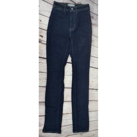 EVERLANE Women's The Way High Skinny Split Hem Jeans SIZE‎ 25 REG Dark Wash - Picture 7 of 9